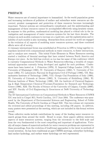 Computational Methods in Water Resources, Part 2: Proceedings of the 15th International Conference on Computational Methods in Water ... Hill, NC, USA