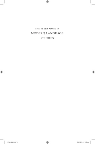 The year’s work in modern language studies