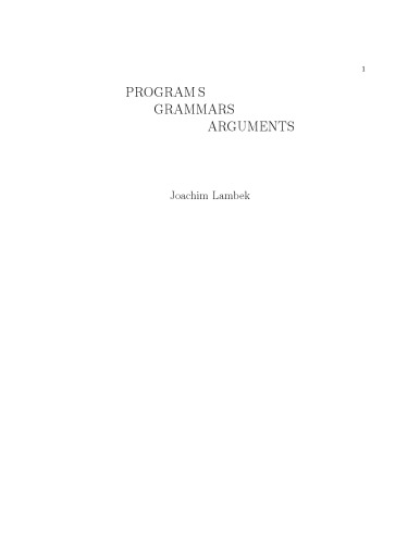 Programs, grammars, arguments