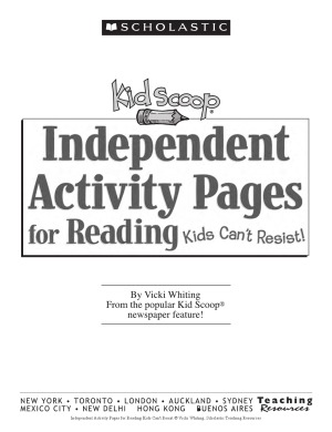 Independent Activity Pages For Reading Kids Can't Resist, Grades 3-5