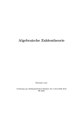 Algebraische Zahlentheorie