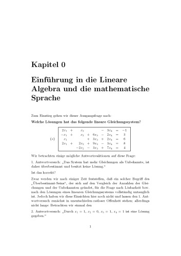 Anfänge der Linearen Algebra