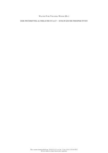 Der frühmittelalterliche Staat - Europäische Perspektiven