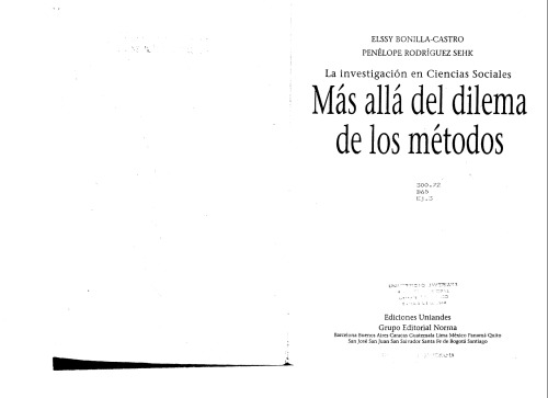 La investigación en ciencias sociales, más allá del dilema de los métodos