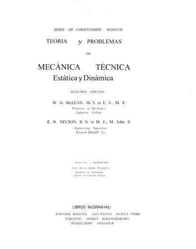Teoria y problemas de mecánica técnica: estática y dinámica