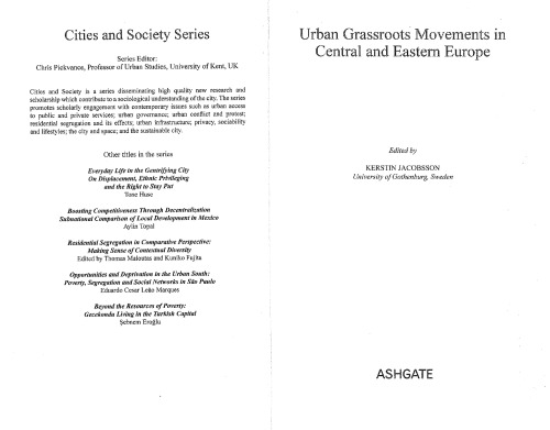 Urban Grassroots Movements in Central and Eastern Europe