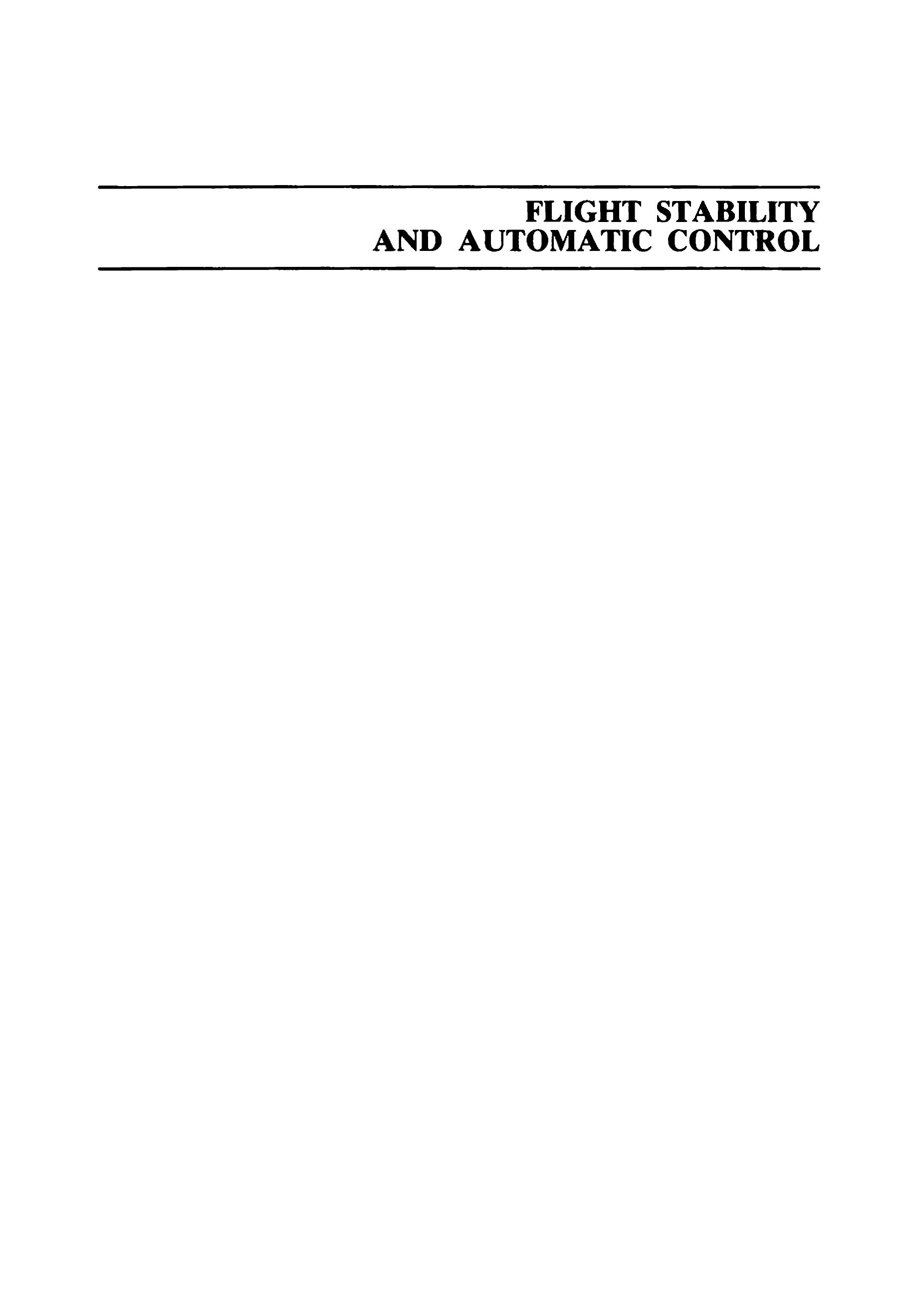 Flight Stability and Automatic Control [OCR]