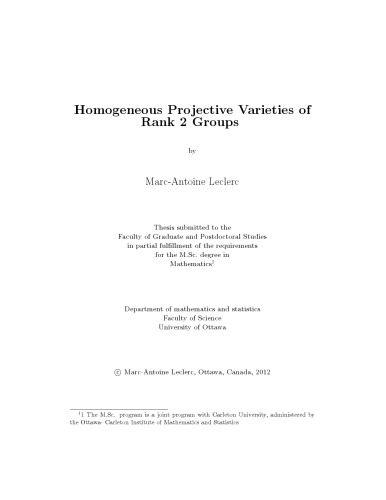 Homogeneous Projective Varieties of Rank 2 Groups