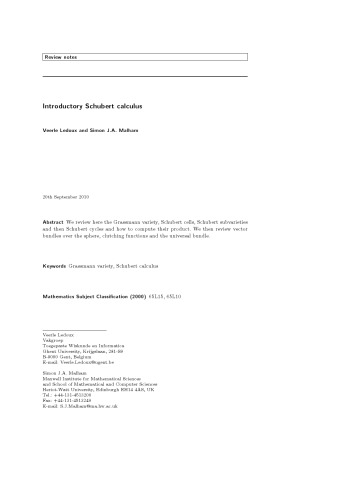 Introductory Schubert calculus