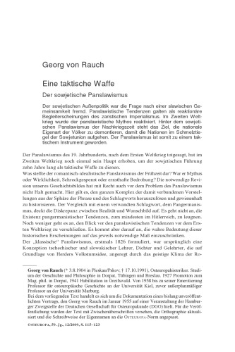 Eine taktische Waffe : Der sowjetische Panslawismus