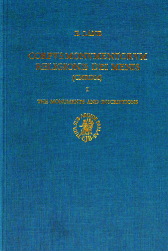 Corpus monumentorum religionis dei Menis (CMRDM), Vol. I: The Monuments and Inscriptions