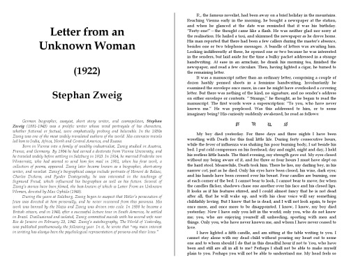 Letter from an Unknown Woman and Other Stories