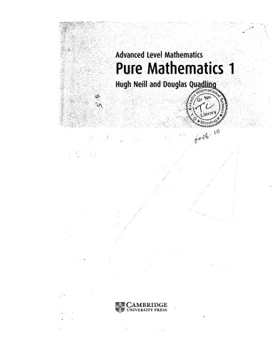 Advanced Level Mathematics: Pure Mathematics 1