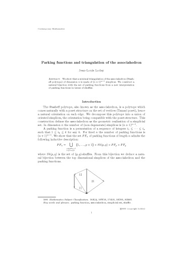 Parking functions and triangulation of the associahedron