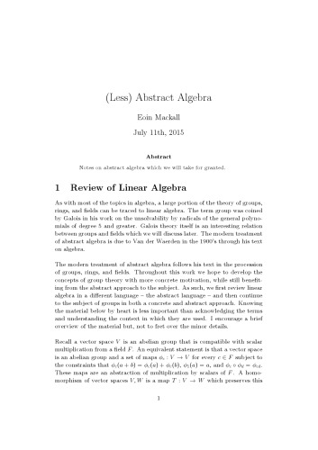 (Less) Abstract Algebra