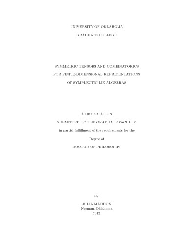 Symmetric tensors and combinatorics for finite-dimensional representations of symplectic Lie algebras