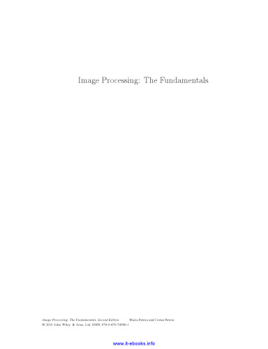 Image Processing, 2nd Edition: The Fundamentals