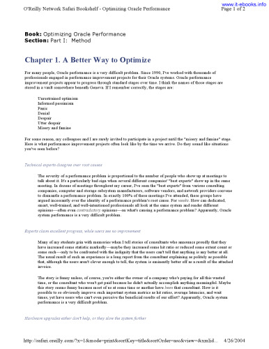 Optimizing Oracle Performance