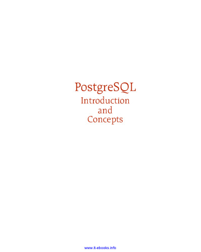 PostgreSQL: Introduction and Concepts