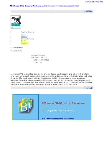 Learning PHP 5: A Pain-Free Introduction to Building Interactive Web Sites