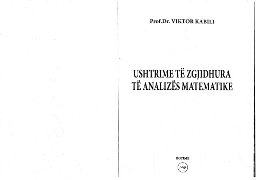 Ushtrime te zgjidhura te Analizes Matematike