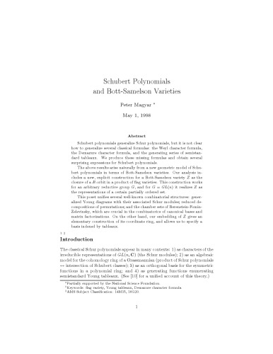 Schubert Polynomials and Bott-Samelson Varieties