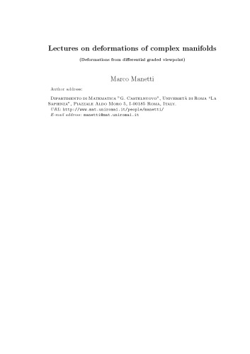 Lectures on deformations of complex manifolds