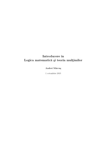 Introducere in Logica matematica si teoria multimilor