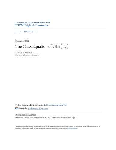 The Class Equation of GL2(Fq)