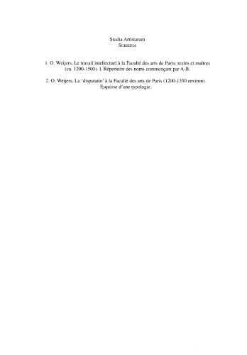 Le maniement du savoir: Pratiques intellectuelles à l’époque des premières universités (xiiie-xive siècles)