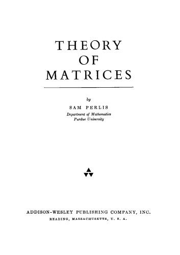 Theory of Matrices