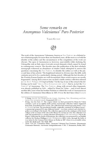 Some remarks on Anonymus Valesianus’ Pars Posterior