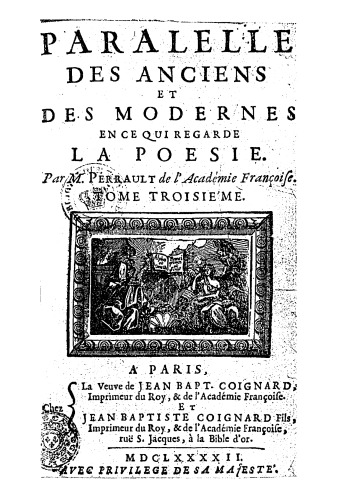 Parallele des anciens et  des modernes