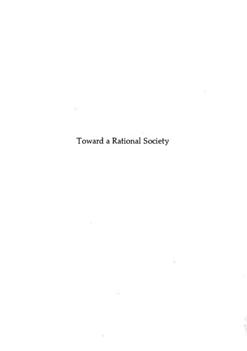 Toward a Rational Society: Student Protest, Science, and Politics