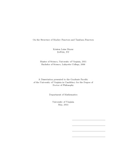 On the Structure of Mackey Functors and Tambara Functors