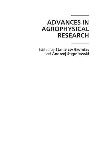 Advances in Agrophysical Research