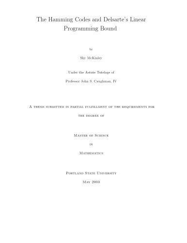 The Hamming Codes and Delsarte’s Linear Programming Bound