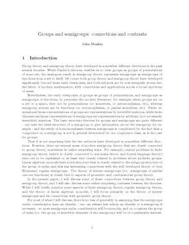Groups and semigroups: connections and contrasts