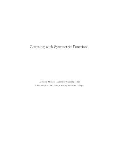 Counting with Symmetric Functions