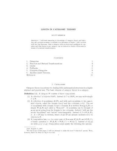 Limits in category theory