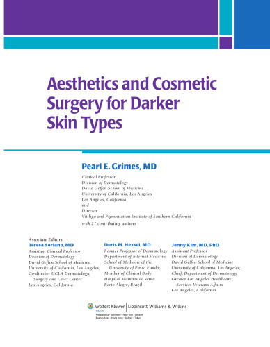 Aesthetics and Cosmetic Surgery for Darker Skin Types