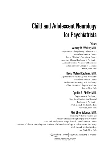 Child and Adolescent Neurology for Psychiatrists