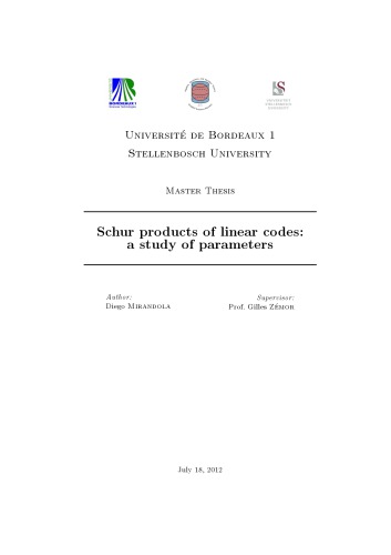 Schur products of linear codes: a study of parameters