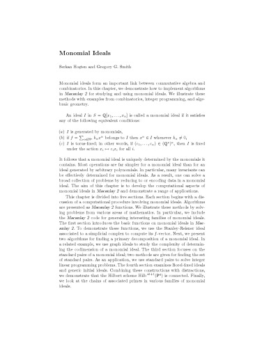 Monomial Ideals