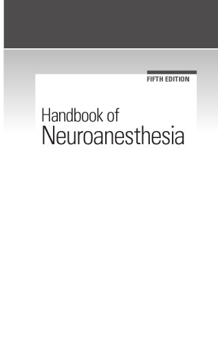 Handbook of Neuroanesthesia