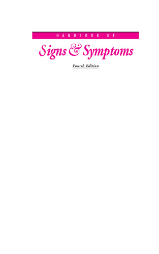 Handbook of Signs & Symptoms