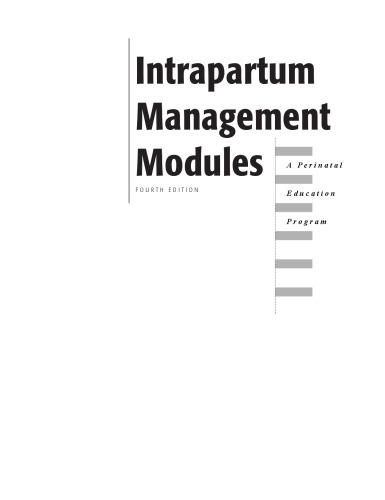 Intrapartum Management Modules: A Perinatal Education Program