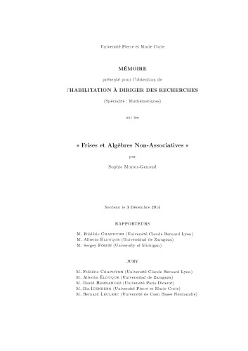 Frises et Algèbres Non-Associative