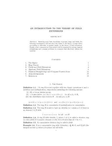 An introduction to the theory of field extensions