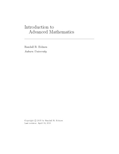 Introduction to Advanced Mathematics
